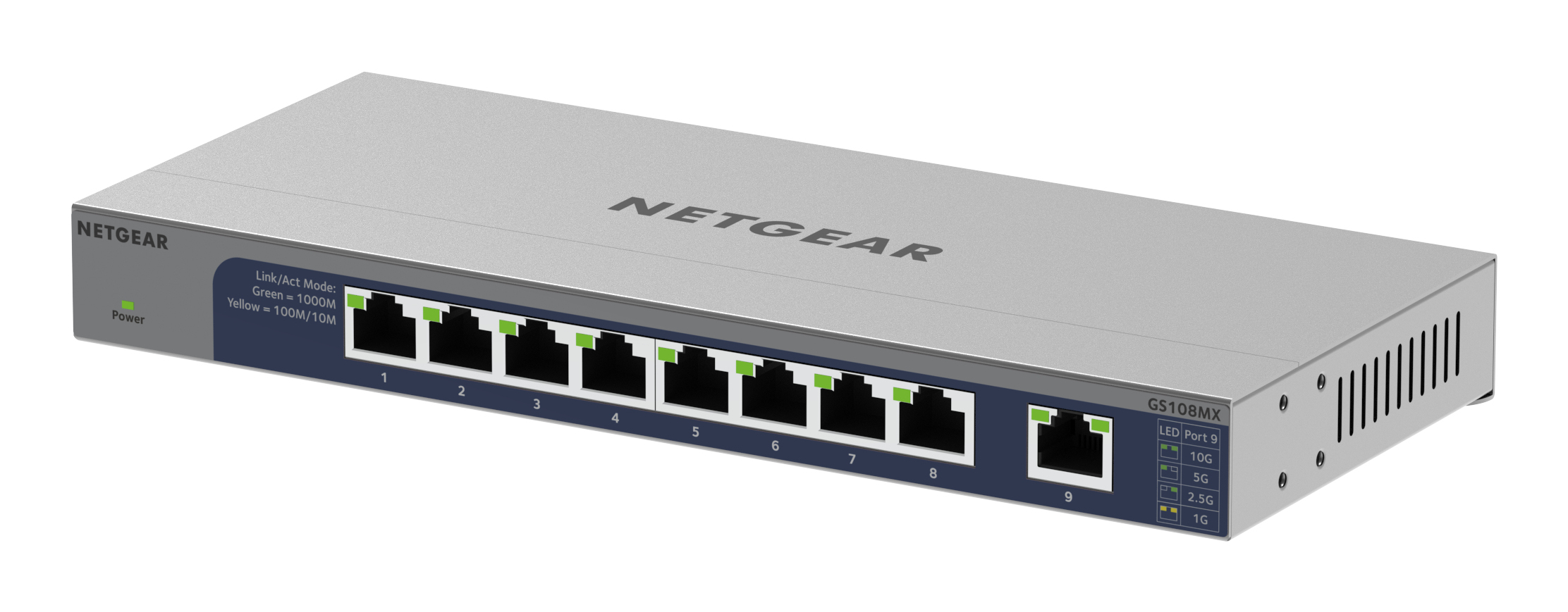 Netgear 8PT GIG UM+1P 10G/MULTI-GIG Uplink Switch GS108MX, Ansicht 4