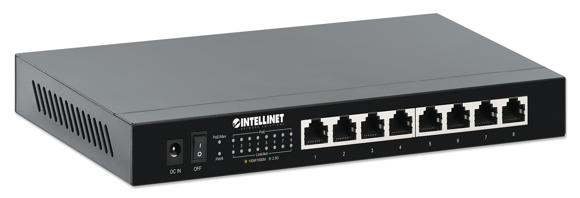 Intellinet 8-Port 2.5G Ethernet PoE+ Switch 100W 8xPSE Ports - Switch - 2,5 Gbps, Ansicht 4