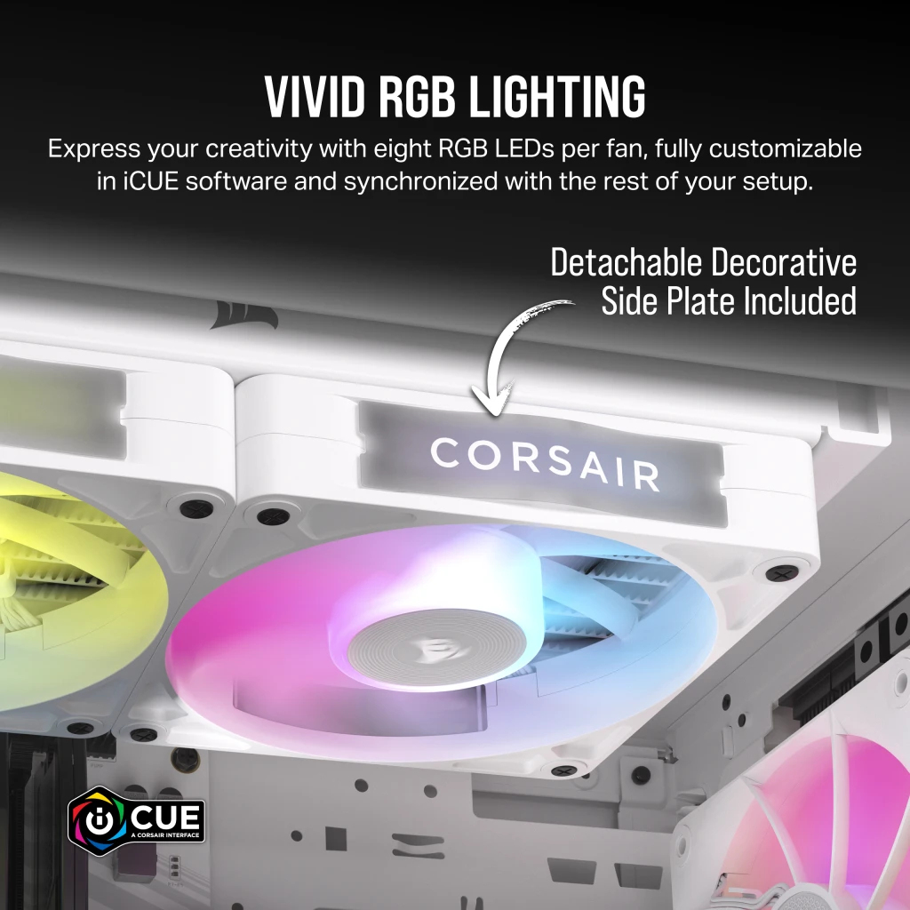 Corsair RX RGB Series iCUE LINK RX120 White 120mm Fan Triple Kit, Ansicht 4