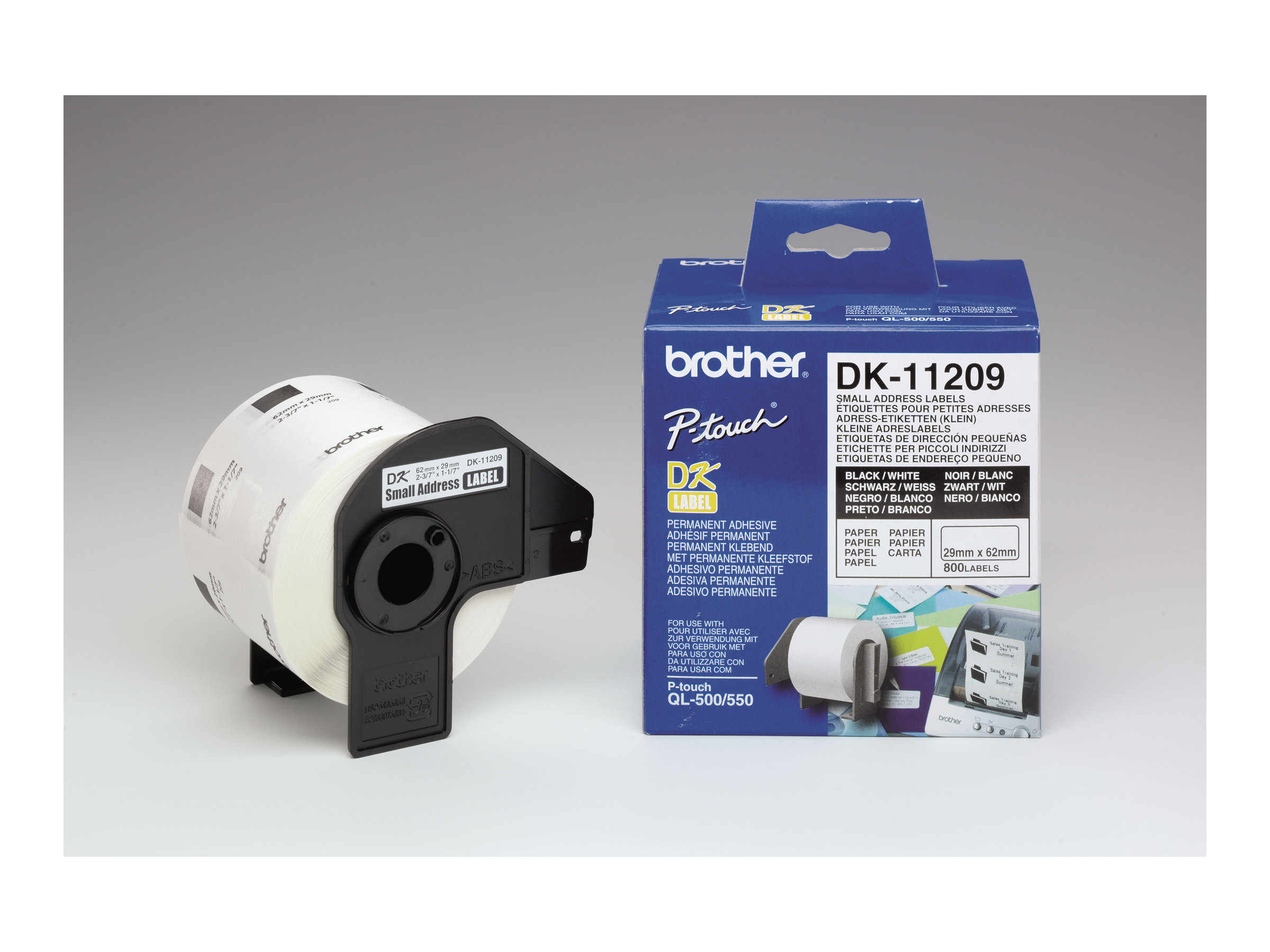Brother DK-11209 - Schwarz auf Weiß - 800 Adressetiketten