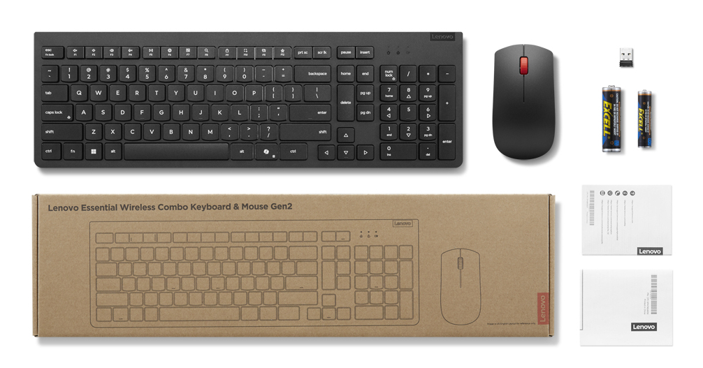 Lenovo Essential Wireless Combo Gen 2 - Tastatur-und-Maus-Set - TL: Deutsch, QWERTZ, Ansicht 3