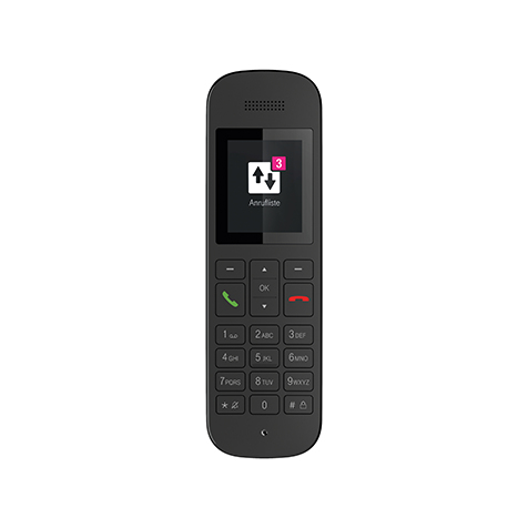 Deutsche Telekom Telekom Sinus A12 - Analoges/DECT-Telefon - Kabelloses Mobilteil - Freisprecheinrichtung - Schwarz, Ansicht 2