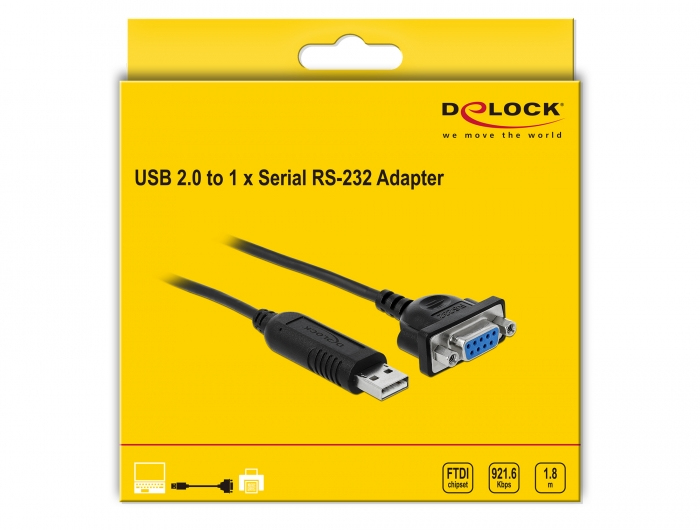 Delock Kabel seriell - USB (M) zu DB-9 (W), Ansicht 2