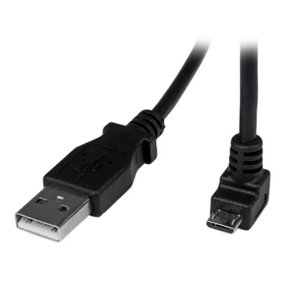 StarTech.com 2m USB 2.0 A auf Micro B Kabel abgewinkelt - Schwarz - USB A / Micro B Datenkabel / Anschlusskabel, Ansicht 2