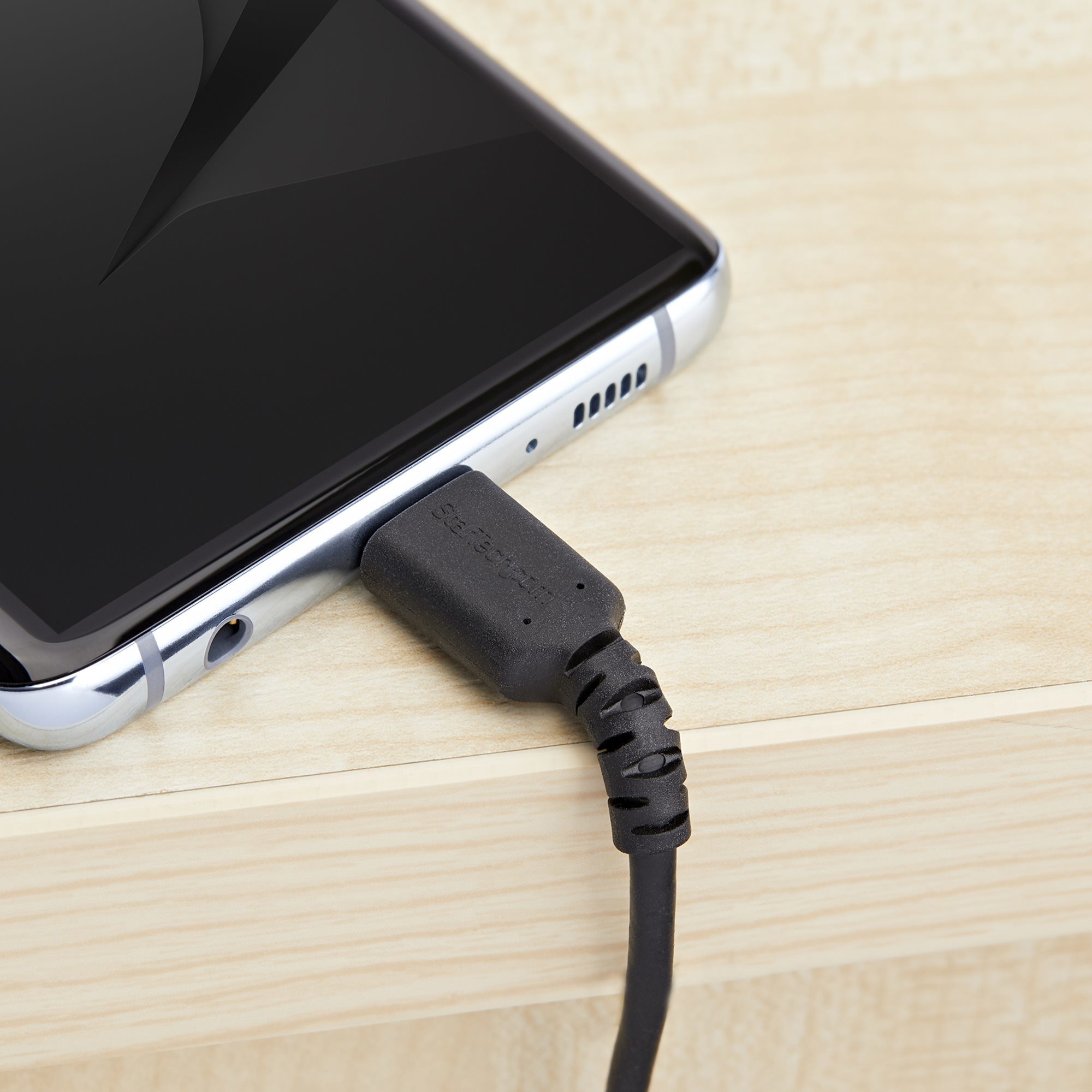 StarTech.com 2m USB-A auf USB-C Ladekabel - Dauerhaftes USB 2.0 auf USB Typ-C Datenübertragungs- und Schnellladekabel - Schwarz, Ansicht 2