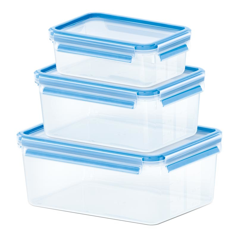 Groupe SEB EMSA CLIP & CLOSE - Frischhaltedosen-Set - Blau, Ansicht 3