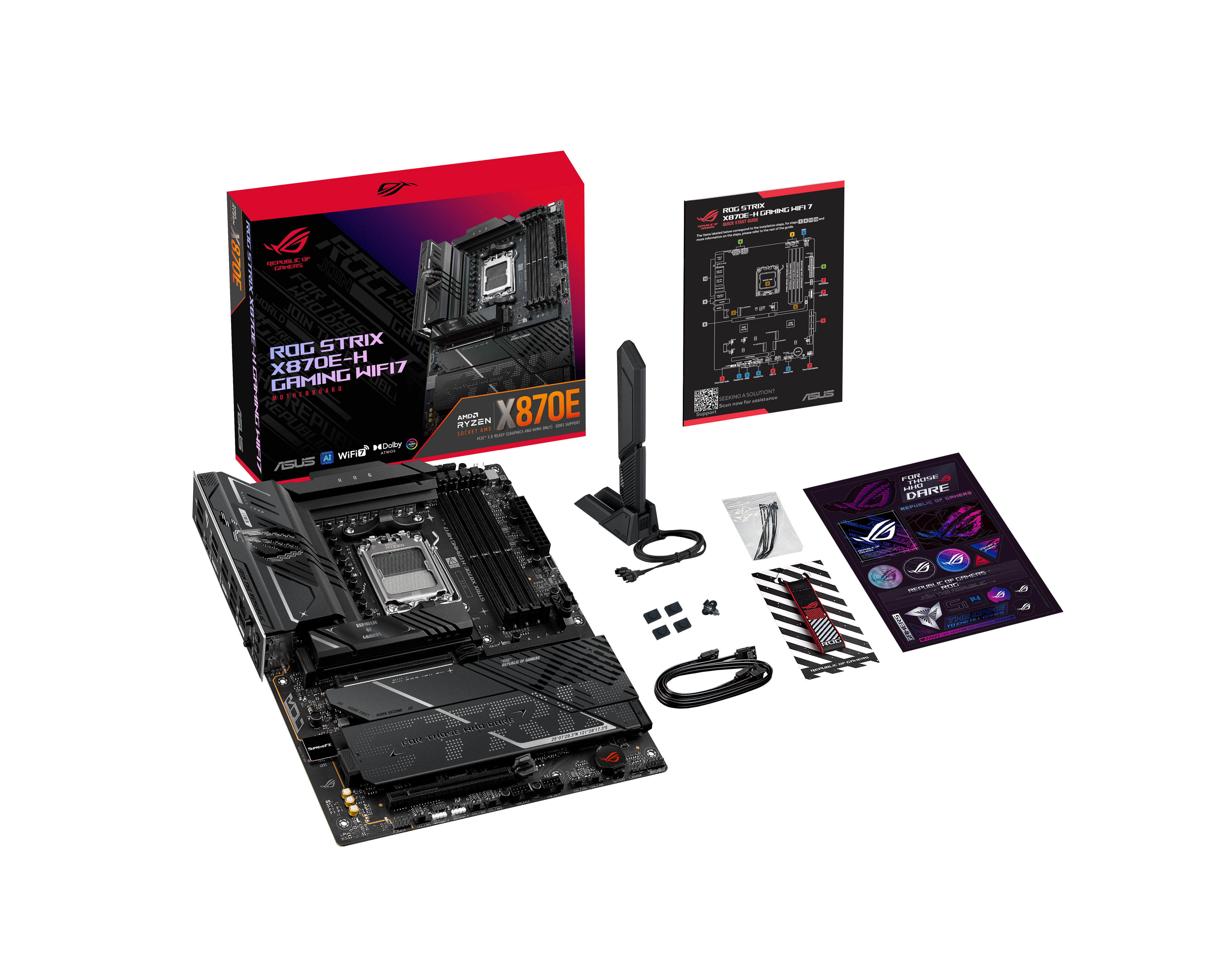 ASUS ROG STRIX X870E-H GAMING - Motherboard - ATX - Socket AM5 - AMD X870E Chipsatz - Wi-Fi 7, 5 GB Ethernet, Bluetooth, Ansicht 2
