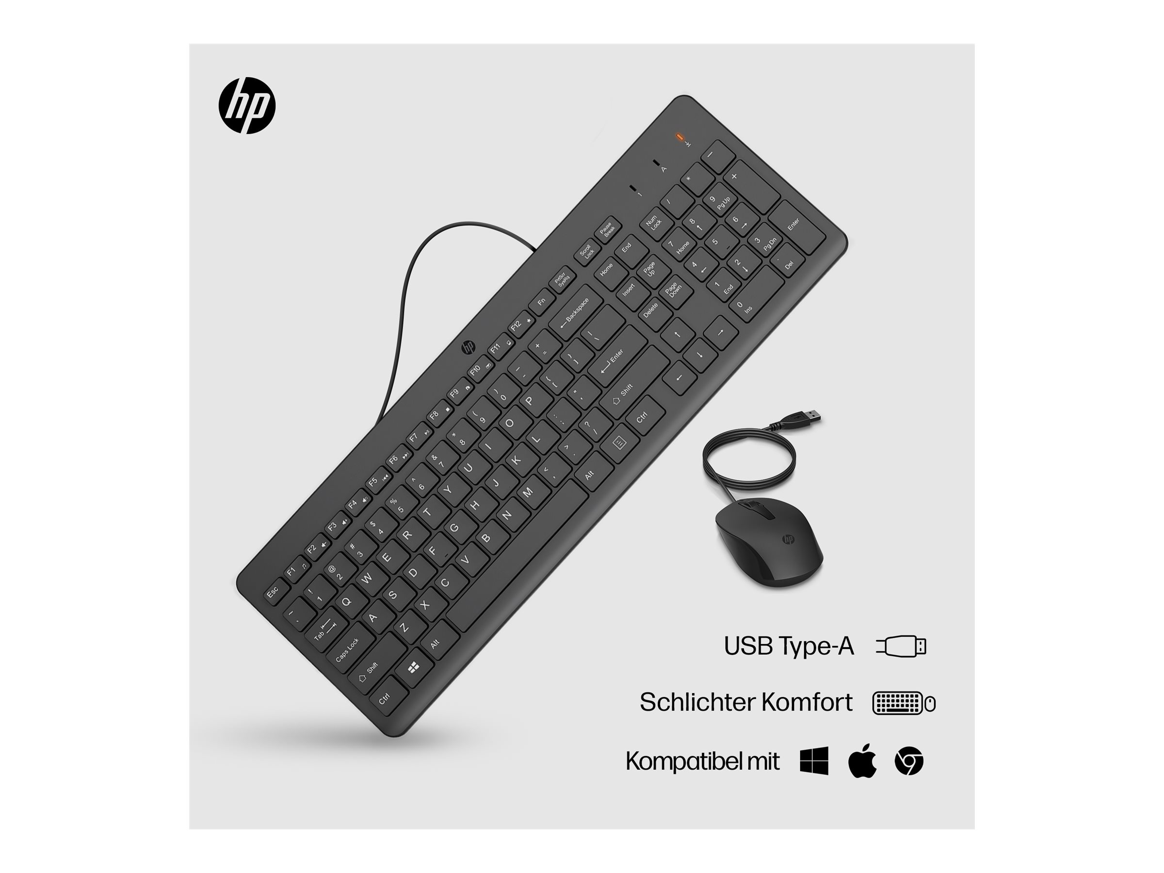 HP 150 - Tastatur-und-Maus-Set - USB - QWERTY
