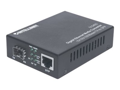Intellinet Gigabit Ethernet to SFP Media Converter 101001000Base-Tx to SFP slot empty - Medienkonverter - 1GbE - 10Base-T 100Base-TX 1000Base-T - RJ-45  SFP (mini-GBIC)