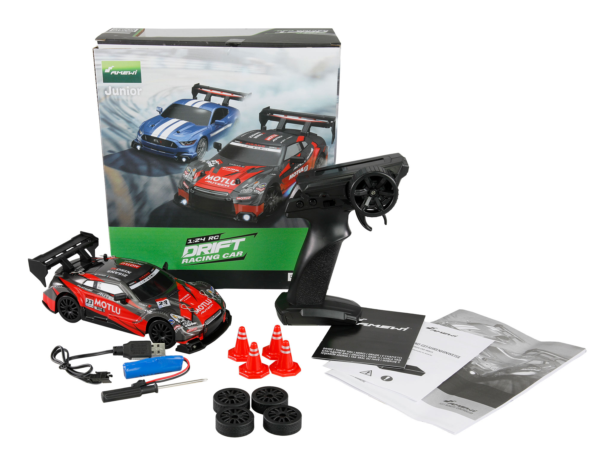Amewi Drift Racing Car 4WD 1 24 RTR rot/schwarz mit, Ansicht 2