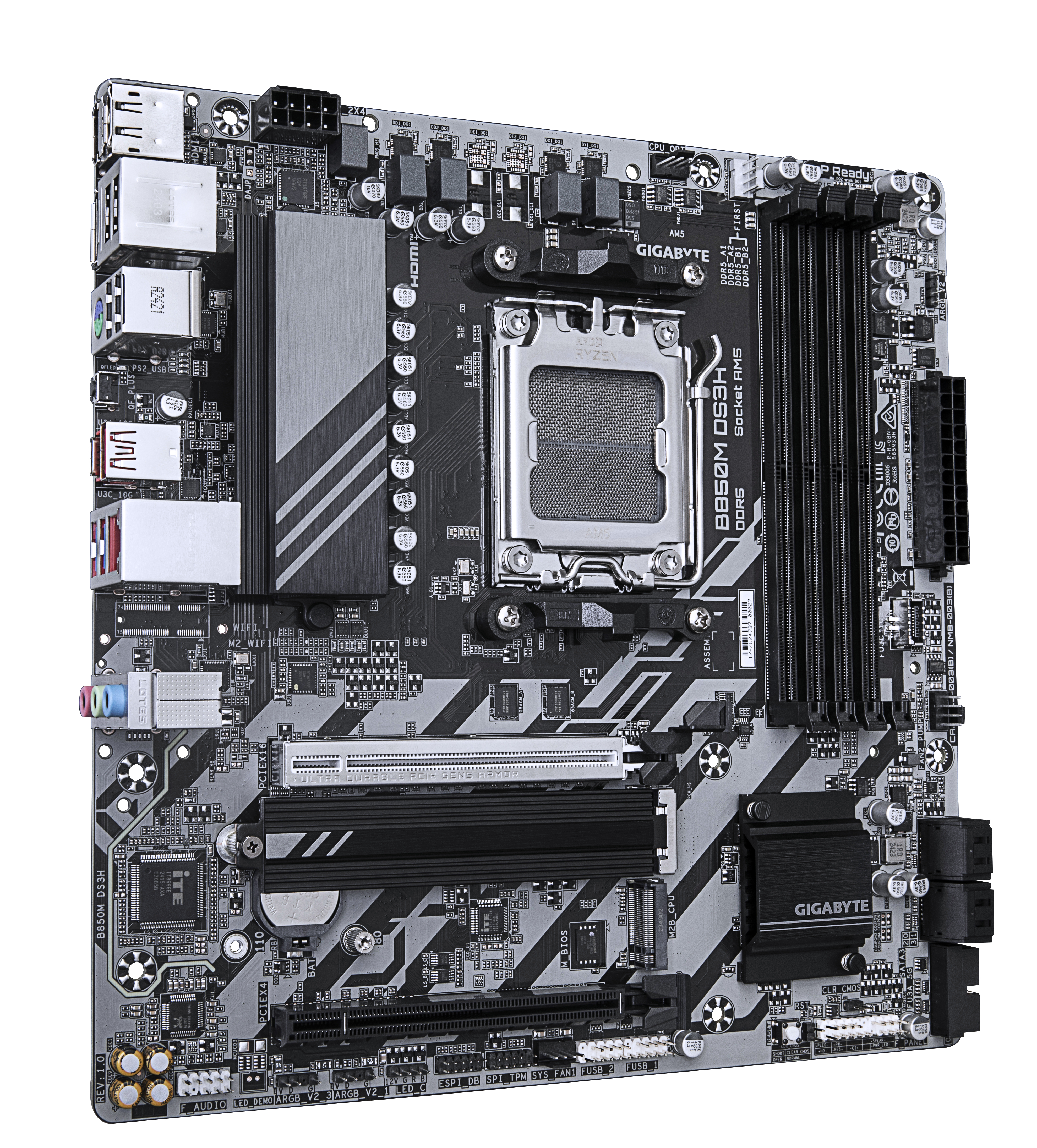 Gigabyte GIGA B850M DS3H AM5/DDR5/µATX - Mainboard - AMD Sockel AM5 (Ryzen Zen4), Ansicht 3