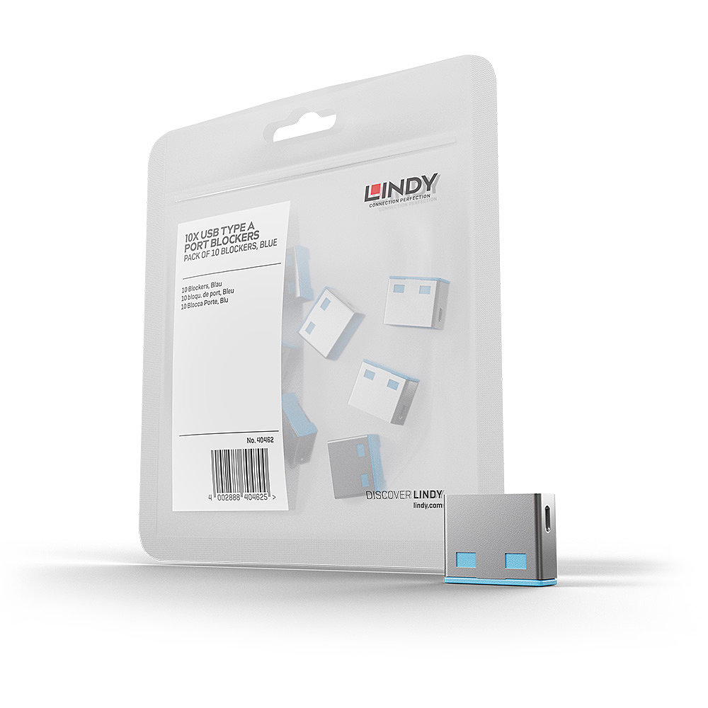 Lindy USB Port Blocker - USB-Portblocker - Blau (Packung mit 10), Ansicht 5