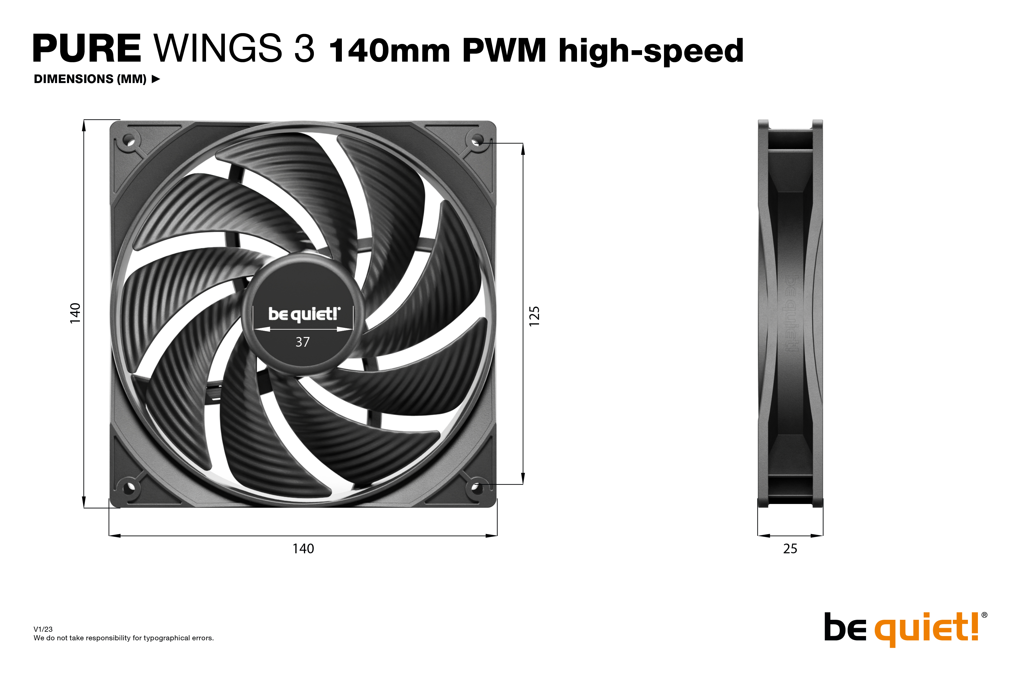 Be Quiet! ! PURE WINGS 3 140mm PWM HS 3-Pack, Ansicht 2