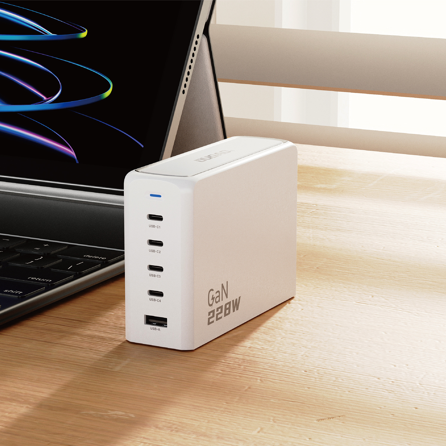 Dudao A228EU 228Watt GaN 4xUSB-C+ 1xUSB-A, Ansicht 3