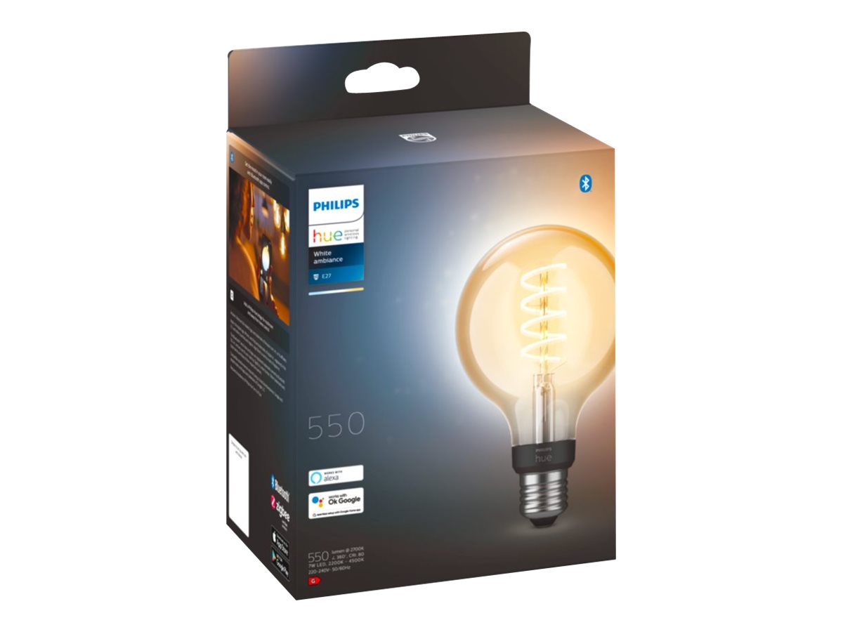 Philips Hue White ambiance - Glühbirne mit LED-Filament - Form: G93 - klar Finish - E27 - 7 W (Entsprechung 40 W), Ansicht 3