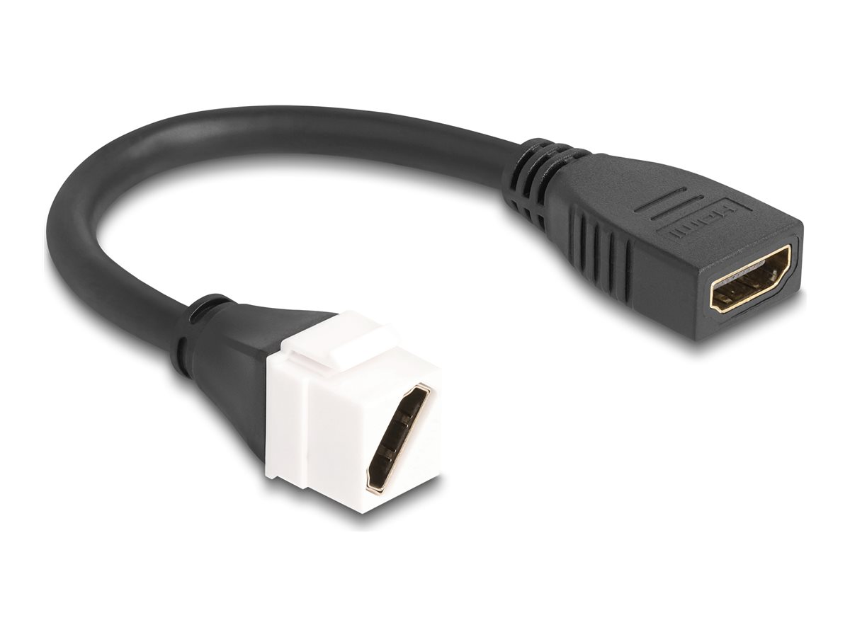 Delock HDMI-Kabel - HDMI weiblich zu HDMI weiblich Keystone - 20 cm - Schwarz - 8K60Hz (7680 x 4320)