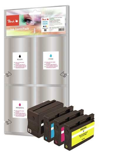 Peach Spar Pack - 4er-Pack - Schwarz, Gelb, Cyan, Magenta - Tintenpatrone (Alternative zu: HP 932XL, HP 933XL), Ansicht 2