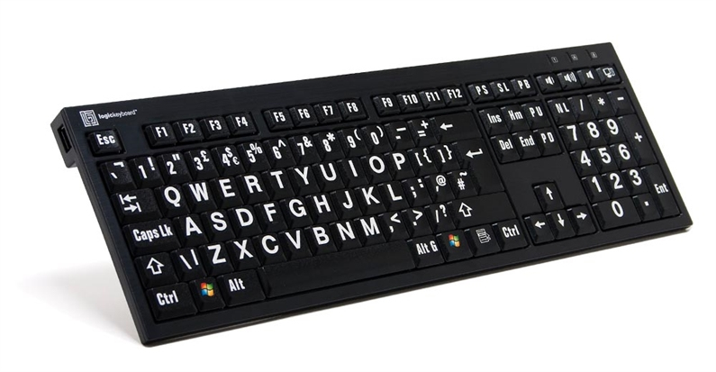 Logickeyboard Largeprint - Tastatur - USB - Weiß - TL: Französisch, AZERTY, Ansicht 2