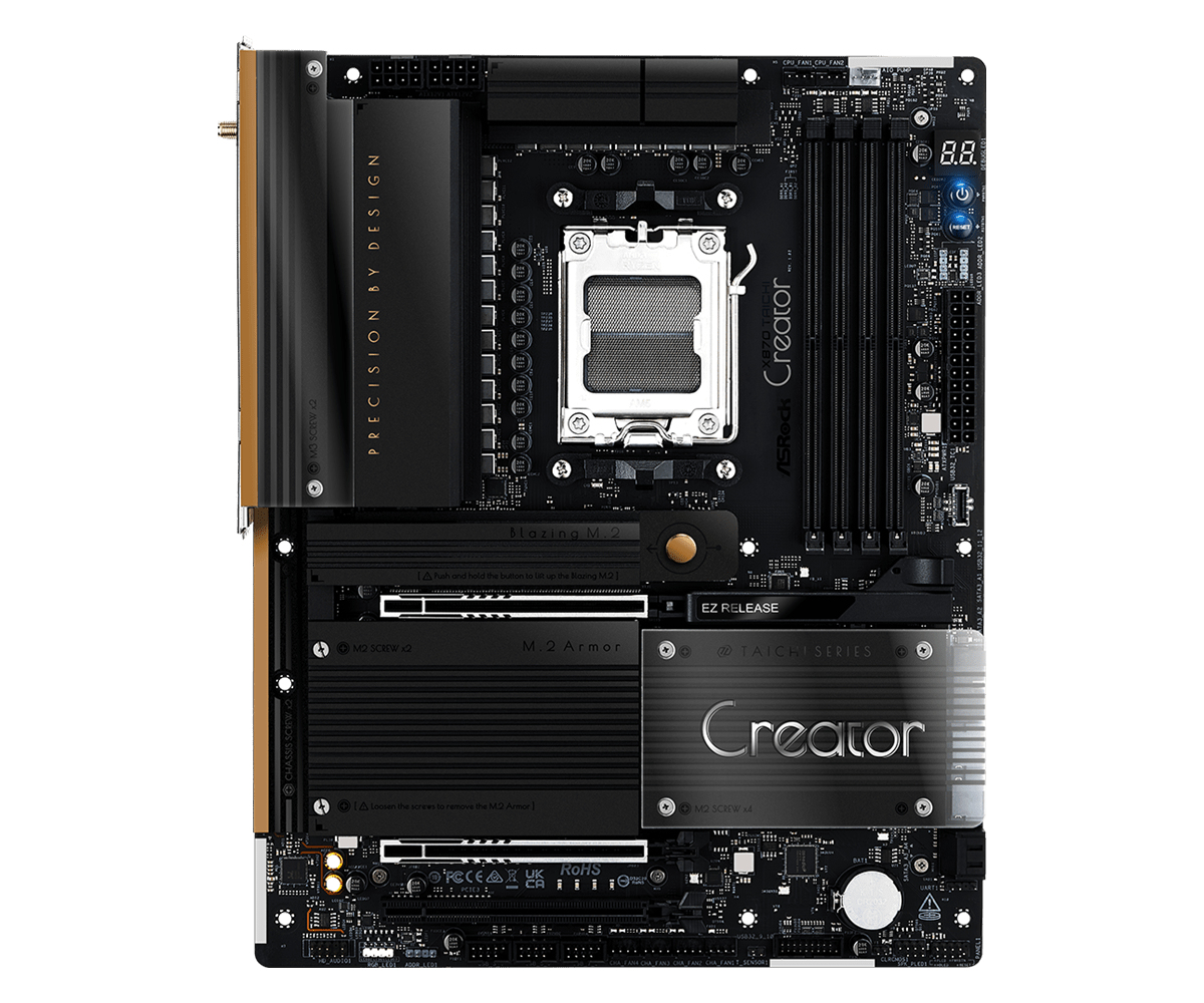 ASRock 90-MXBTE0-A0UAYZ ATX Mainboard - AM5 - DDR5 - Mainboard - AMD Sockel AM5 (Ryzen Zen4), Ansicht 3
