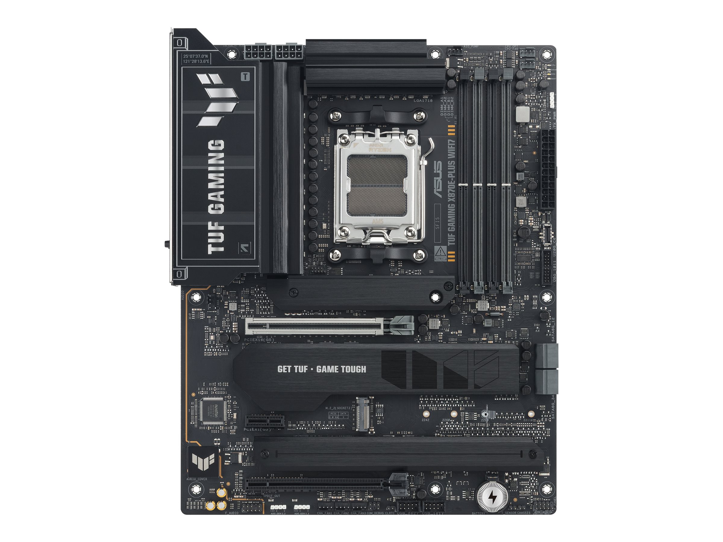 ASUS TUF GAMING X870E-PLUS WIFI7 - Motherboard - ATX - Socket AM5 - AMD X870E Chipsatz - USB4, USB-C 3.2 Gen 2x2, USB 3.2 Gen 2, USB 3.2 Gen 1 - Wi-Fi 7, 2.5 Gigabit LAN, Bluetooth - Onboard-Grafik (CPU erforderlich)