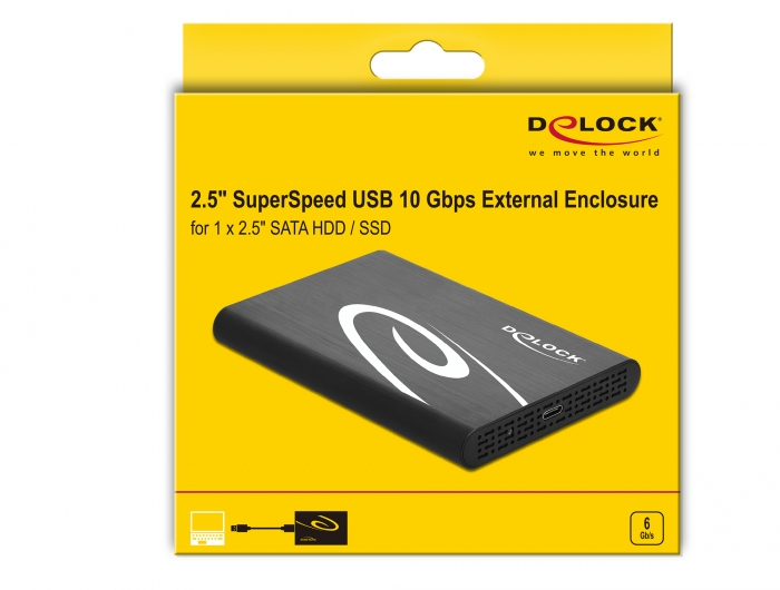 Delock 2.5 External Enclosure SATA HDD / SSD > USB 3.0 - Speichergehäuse - 2.5 (6.4 cm), Ansicht 4