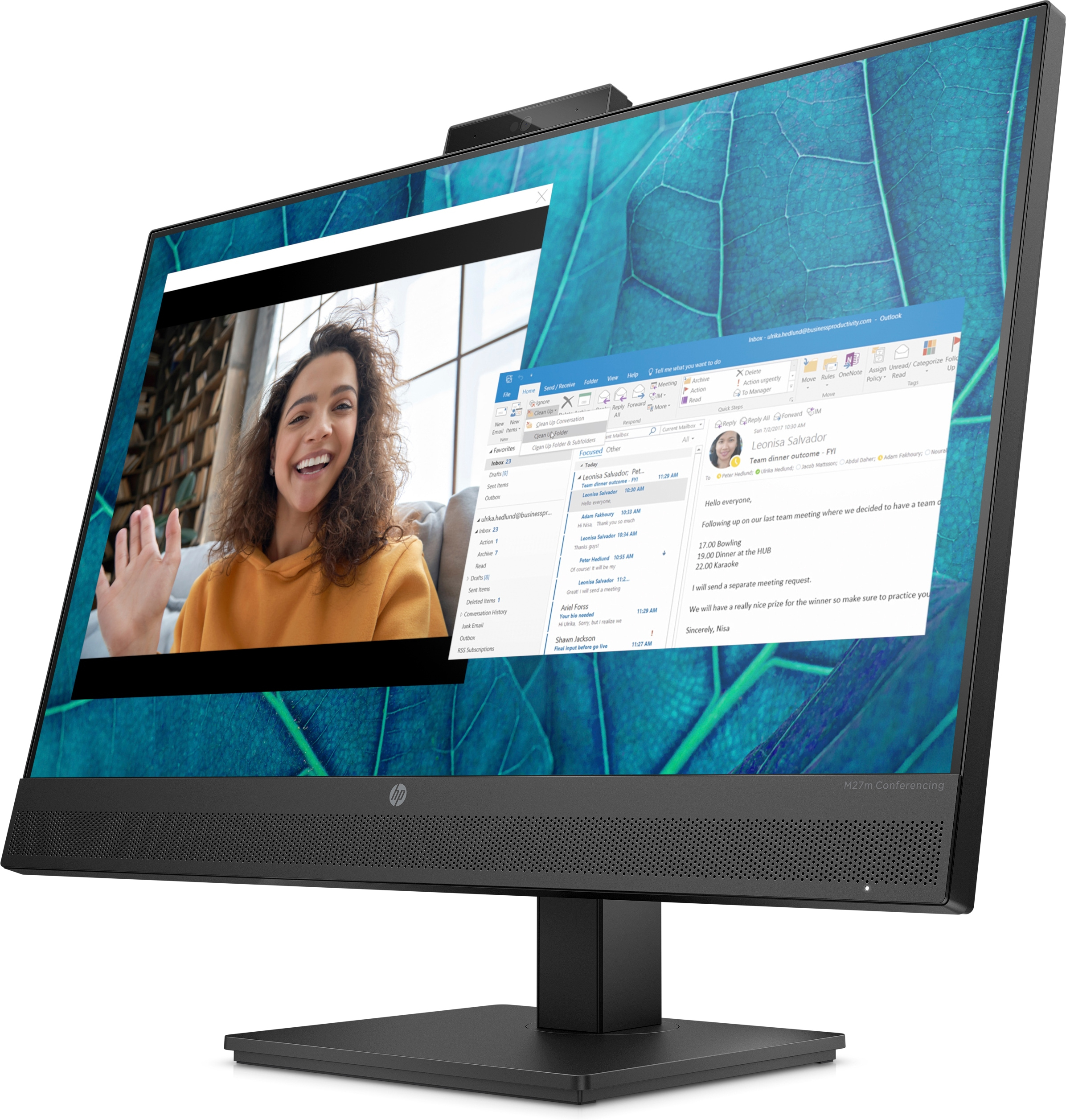 HP M27m Conferencing Monitor - 68,6 cm (27) - 1920 x 1080 Pixel - Full HD - 5 ms - Schwarz, Ansicht 3
