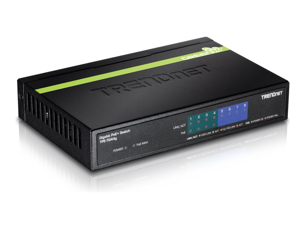 TRENDnet TPE TG44g - Switch - 4 x 101001000 (PoE+)