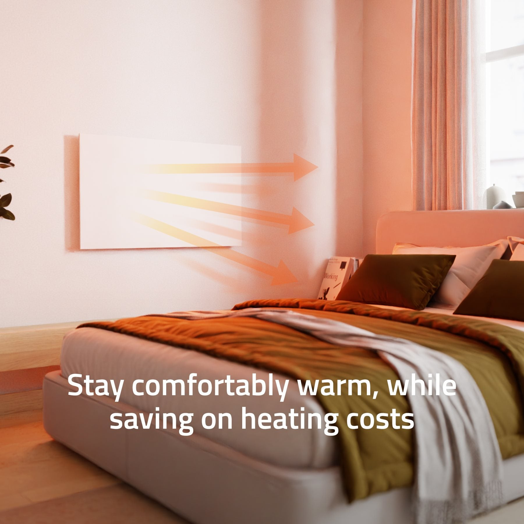 Hombli Smart Infrared Panel Heater - 600W White Glass, Ansicht 3