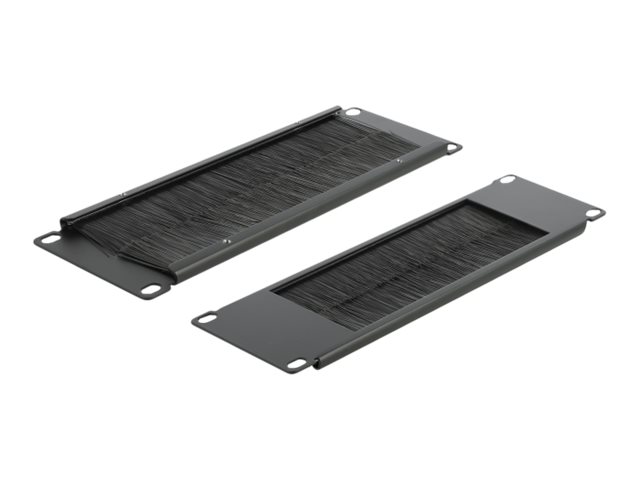 Delock Cable Management Brush Strip - Kabelführungspanel mit Bürste - Schwarz - 2U - 25.4 cm (10)