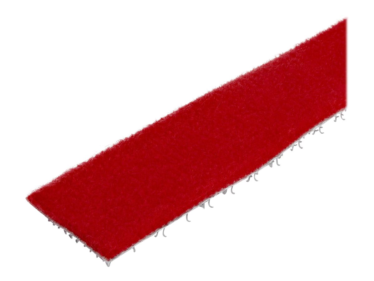 StarTech.com HKLP50RD Klettkabelbinder (15m frei zuschneidbar & wiederverwendbar) rot