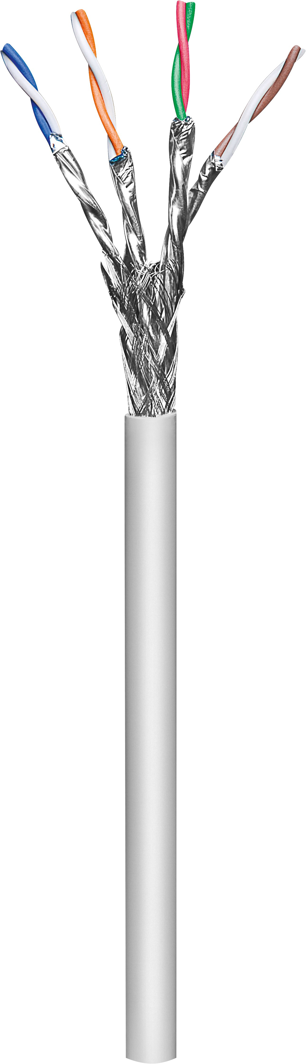 goobay CAT 6a SFTP, PiMF 50m Bulkkabel Grey