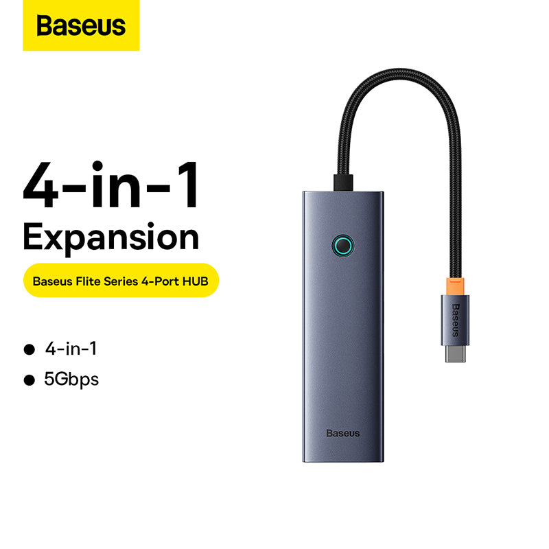 Baseus 4in1 Hub UltraJoy USB-C zu USB 3.0 Grauraum B0005280A813-03 - Hub - 5 Gbps, Ansicht 4