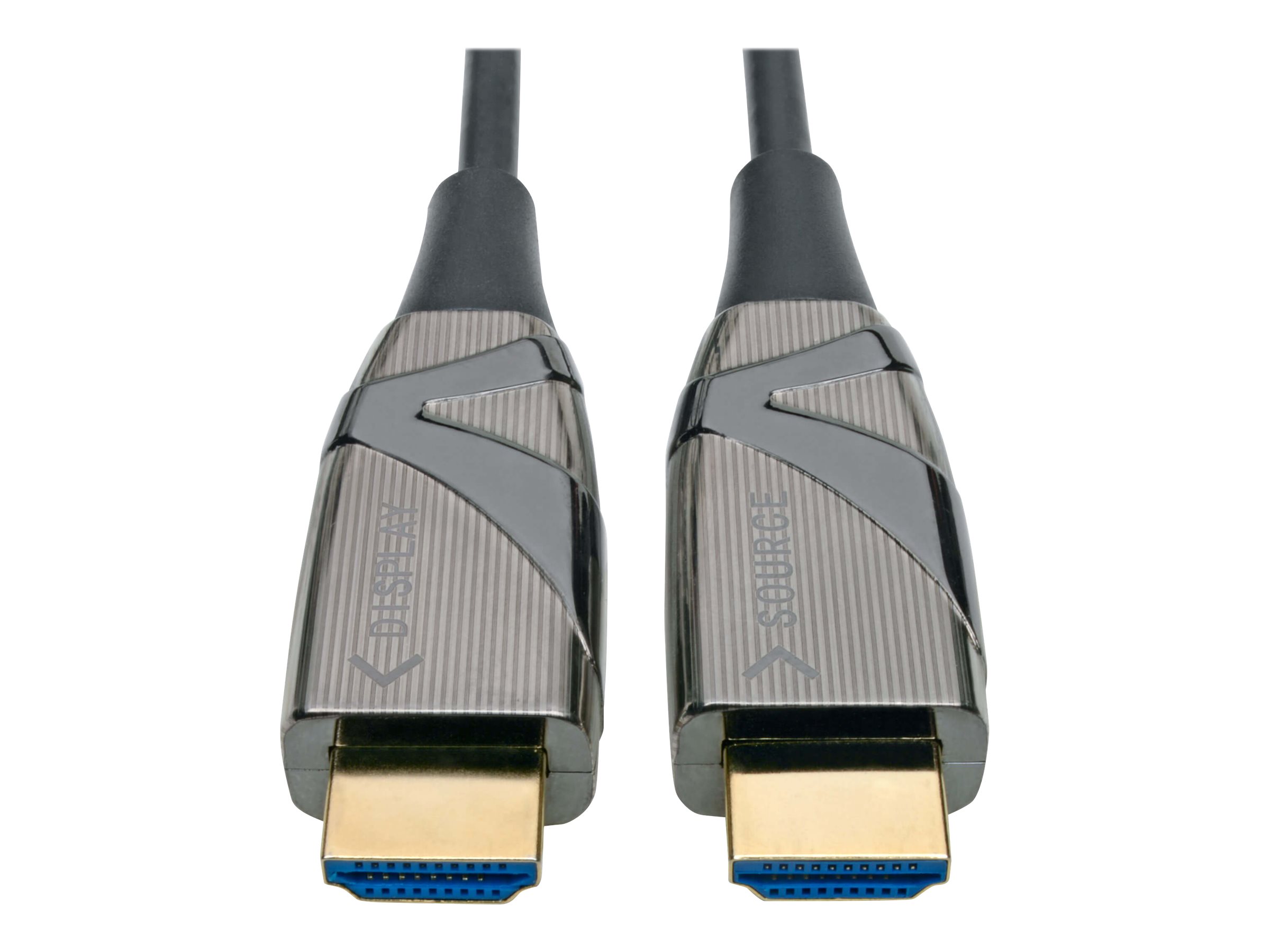 Tripp Lite High-Speed HDMI Cable HDMI Fiber AOC 4K @60Hz Black M/M 40M - HDMI-Kabel - HDMI männlich zu HDMI männlich - 40 m - Hybrid Kupfer/Kohlefaser - Schwarz