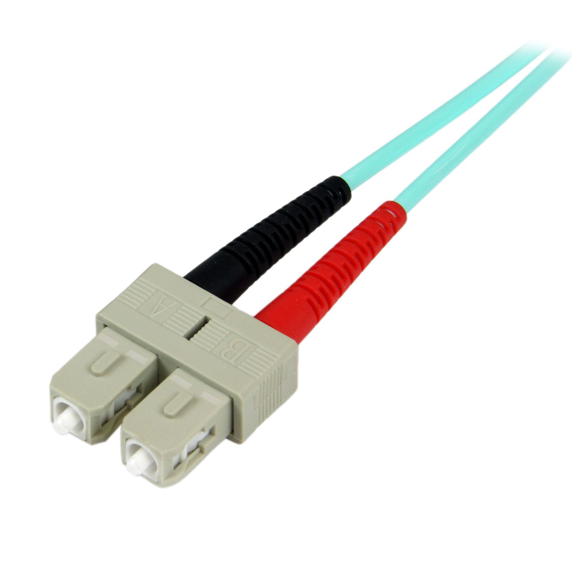 StarTech.com 1m Fiber Optic Cable - 10 Gb Aqua - Multimode Duplex 50/125 - LSZH - LC/SC - OM3 - LC to SC Patch-Kabel, Ansicht 4