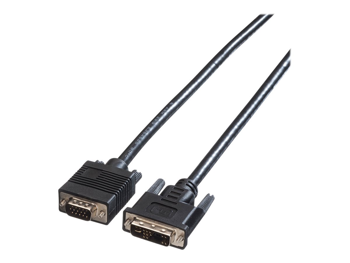 Roline - Videokabel - DVI-A (M) zu HD-15 (VGA) (M) - 3 m - Daumenschrauben - Schwarz