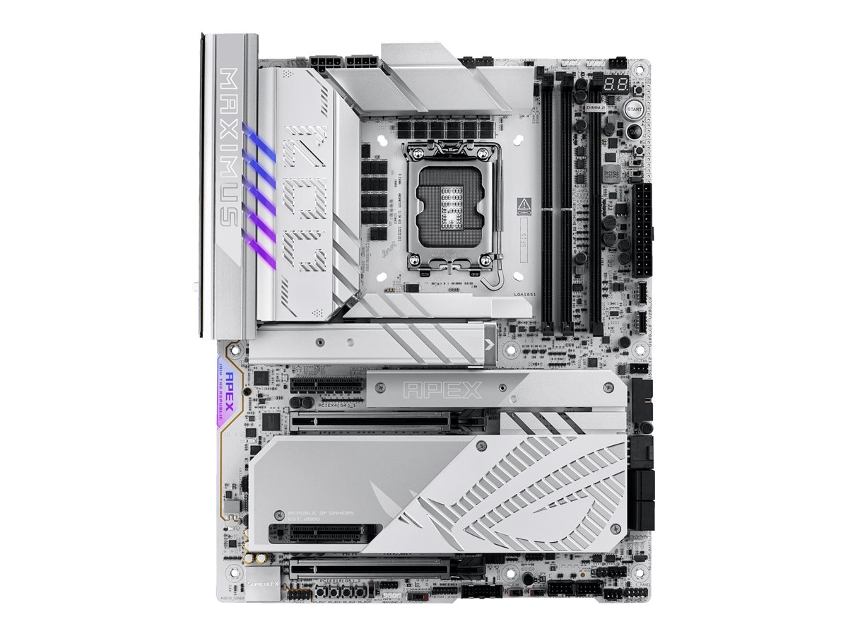 ASUS ROG MAXIMUS Z890 APEX - Motherboard - ATX - LGA1851 Sockel - Z890 Chipsatz - USB4, USB-C 3.2 Gen 2x2, USB-C 3.2 Gen2, USB 3.2 Gen 1 - 5 Gigabit Ethernet, Wi-Fi 7, Bluetooth - Onboard-Grafik (CPU erforderlich)