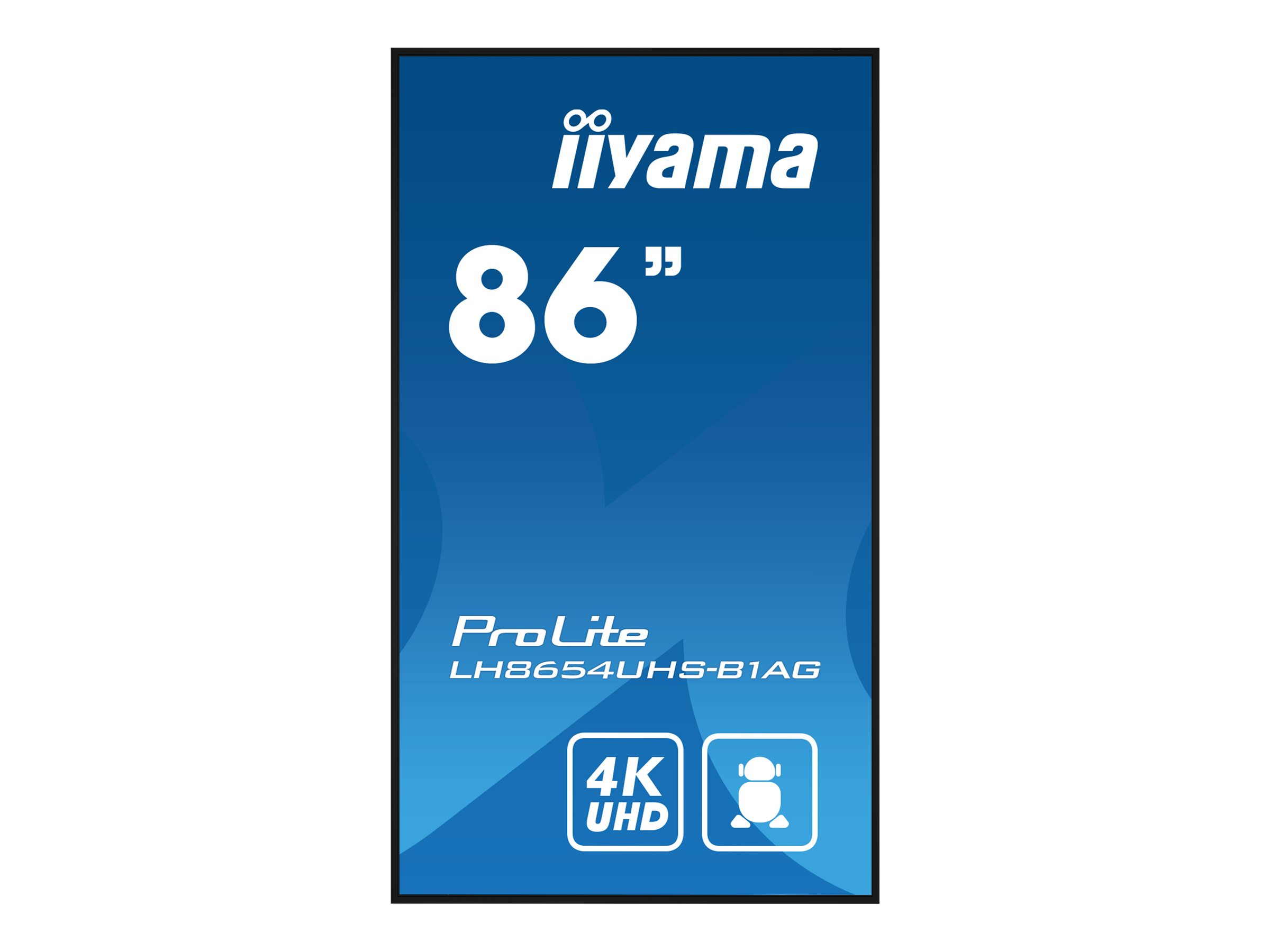Iiyama LH8654UHS-B1AG - 217.4 cm (86") Diagonalklasse LH54 Series LCD-Display mit LED-Hintergrundbeleuchtung - interaktive Digital Signage - mit Integrierter SoC-Mediaplayer - 4K UHD (2160p)