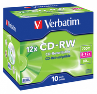 Verbatim DataLifePlus - 10 x CD-RW - 700 MB (80 Min) 4x - 10x - Jewel Case (Schachtel)