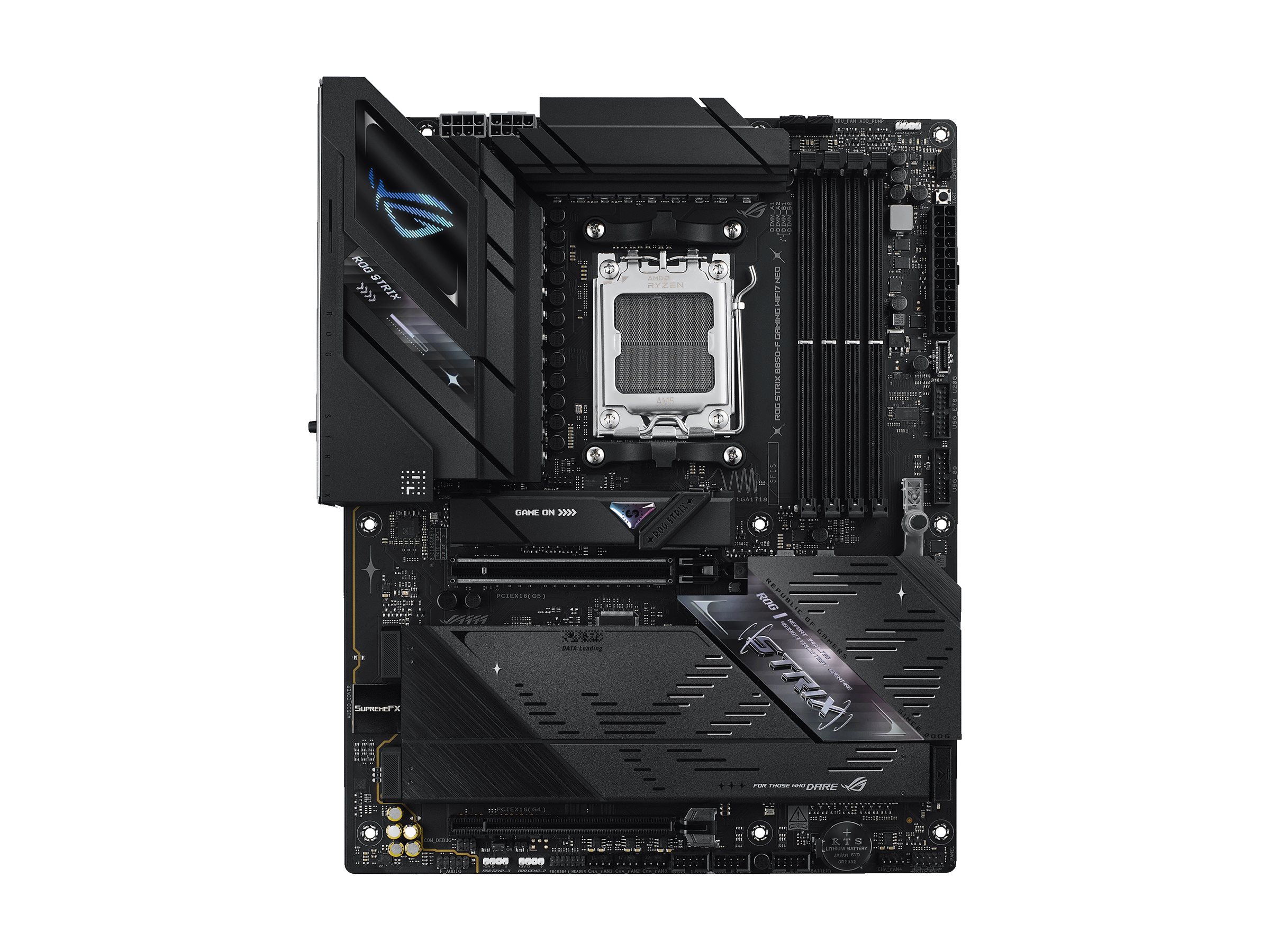 ASUS ROG STRIX B850-F GAMING WIFI7 NEO - Motherboard - ATX - Socket AM5 - AMD B850 Chipsatz - USB-C 3.2 Gen2, USB 3.2 Gen 2, USB 3.2 Gen 1, USB-C 3.2 Gen 1, USB-C 3.2 Gen 2x2, USB4 - Wi-Fi 7, 5 Gigabit Ethernet, Bluetooth - Onboard-Grafik (CPU erforderlic