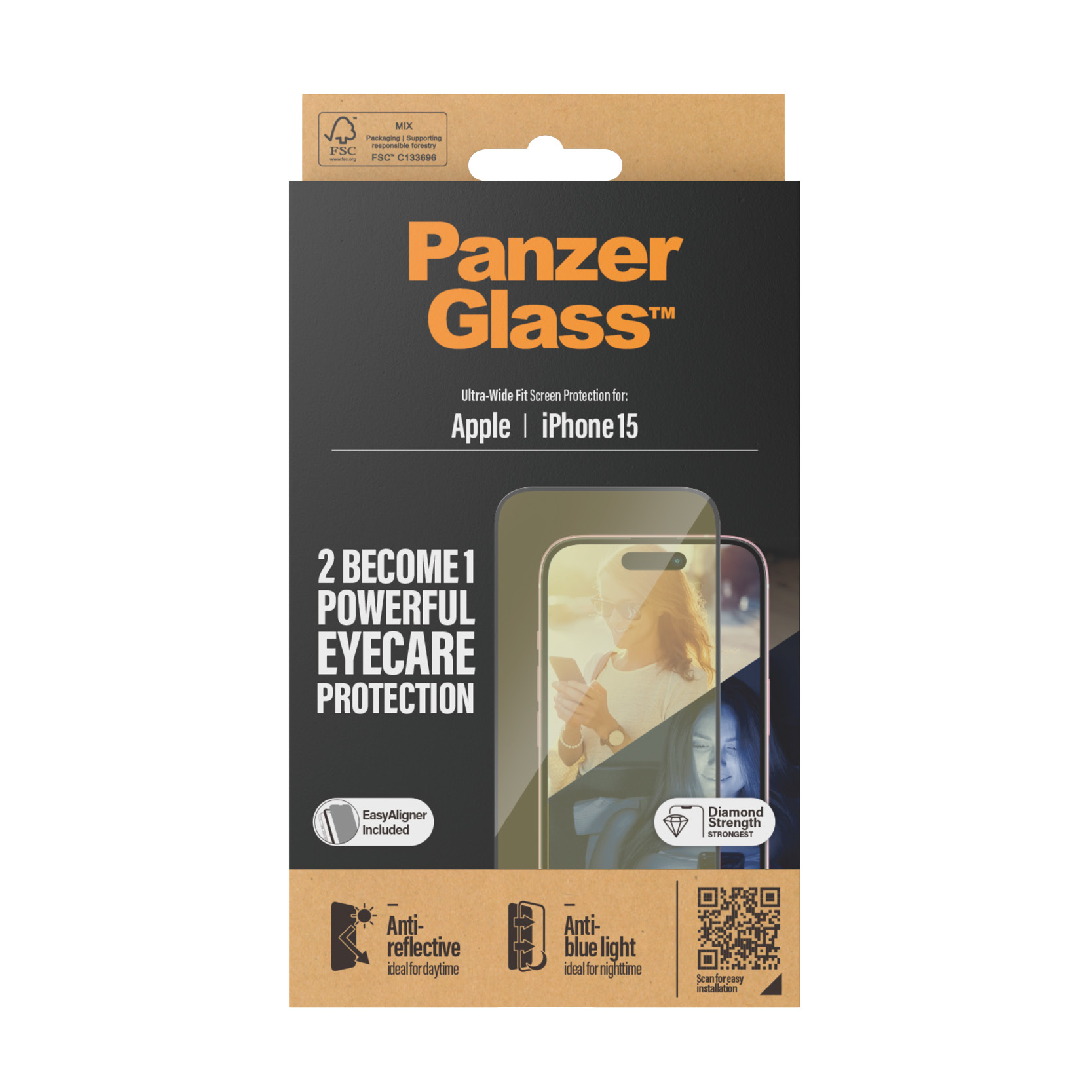 PanzerGlass Bildschirmschutz für Handy - Augenschutz, ultraweiter Sitz mit EasyAligner, Ansicht 4