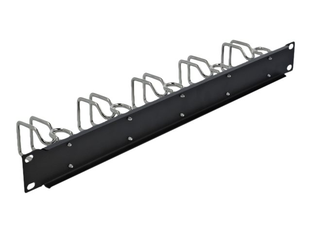 Delock Kabelführungsplatte für Schaltschrank - Schwarz - 1U - 48.3 cm (19)