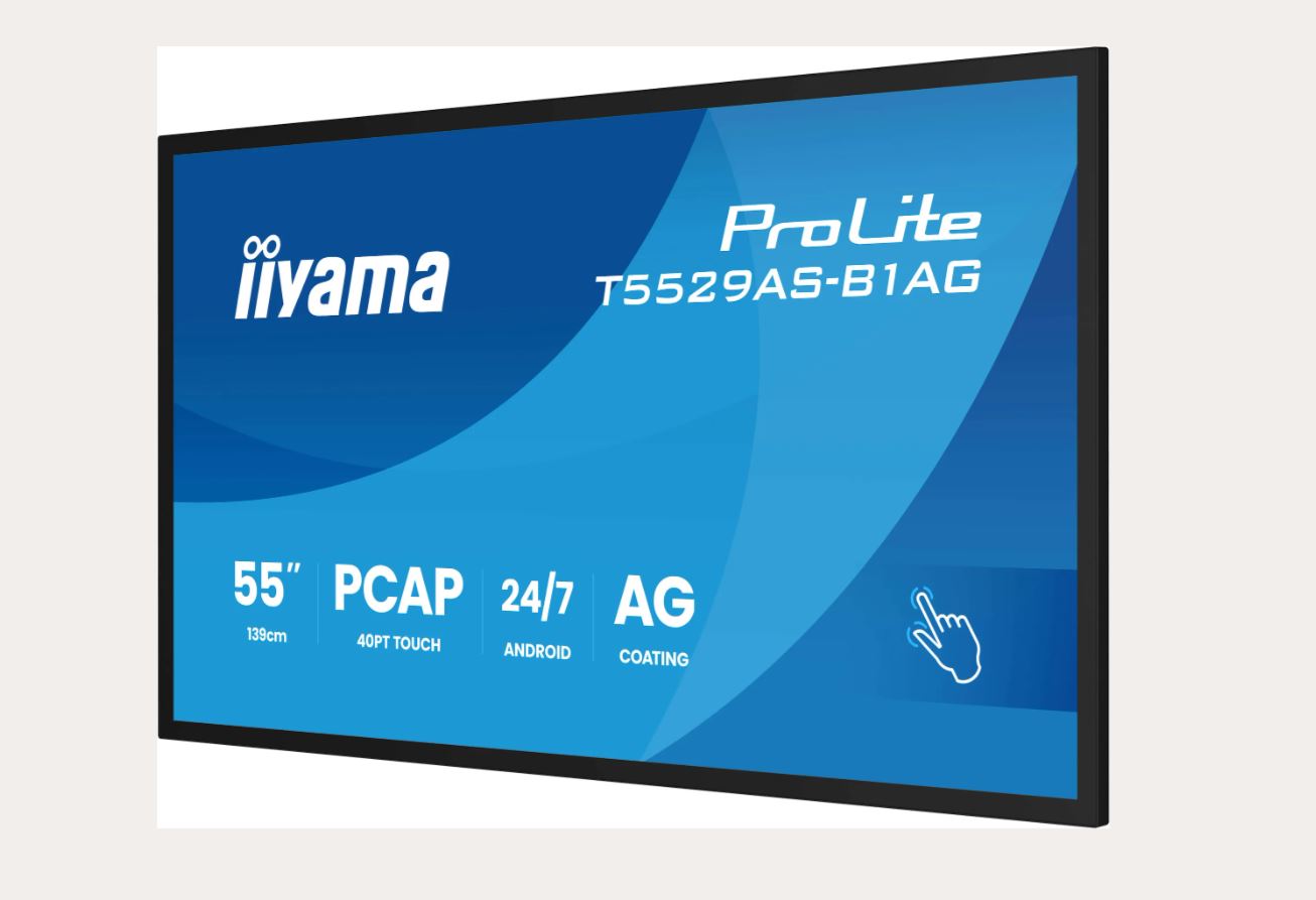 Iiyama ProLite T5529AS-B1AG 55" Digital Signage Display mit Touchscreen 4K UHD Schwarz Matt