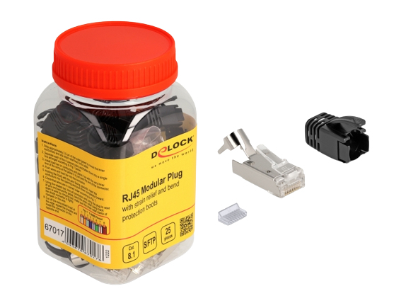 Delock Netzwerkanschluss - RJ-45 (M) - S/FTP - CAT 8.1 - ohne Haken (Packung mit 25), Ansicht 3