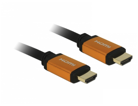 Delock 85727, 1 m, HDMI Typ A (Standard), HDMI Typ A (Standard), 7680 x 4320 Pixel, 48 Gbit/s, Schwarz, Gold