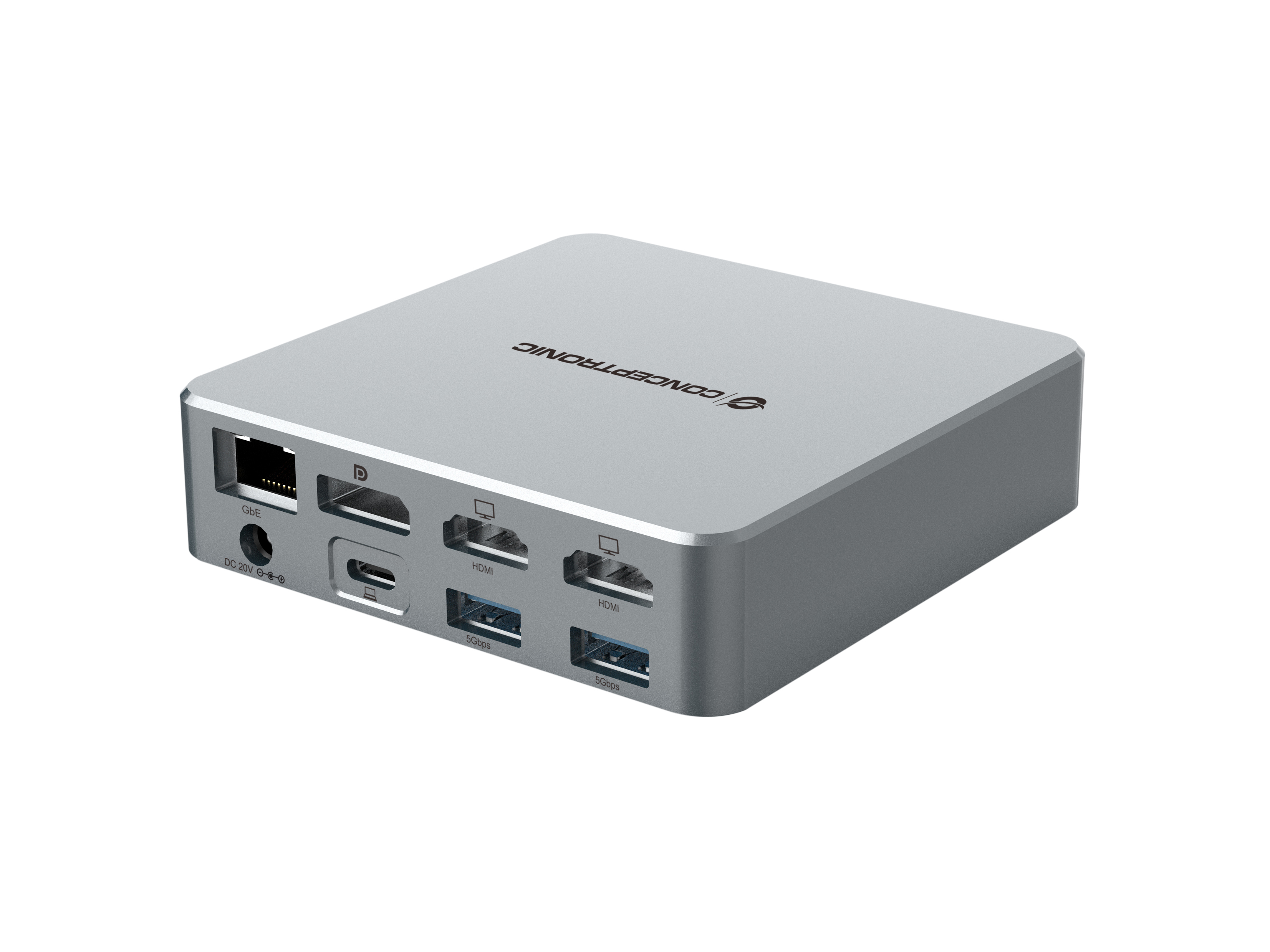 Conceptronic Dock USB-C->2xHDMI 2xUSB-C 4xUSB-A DP GbE LAN, Ansicht 3