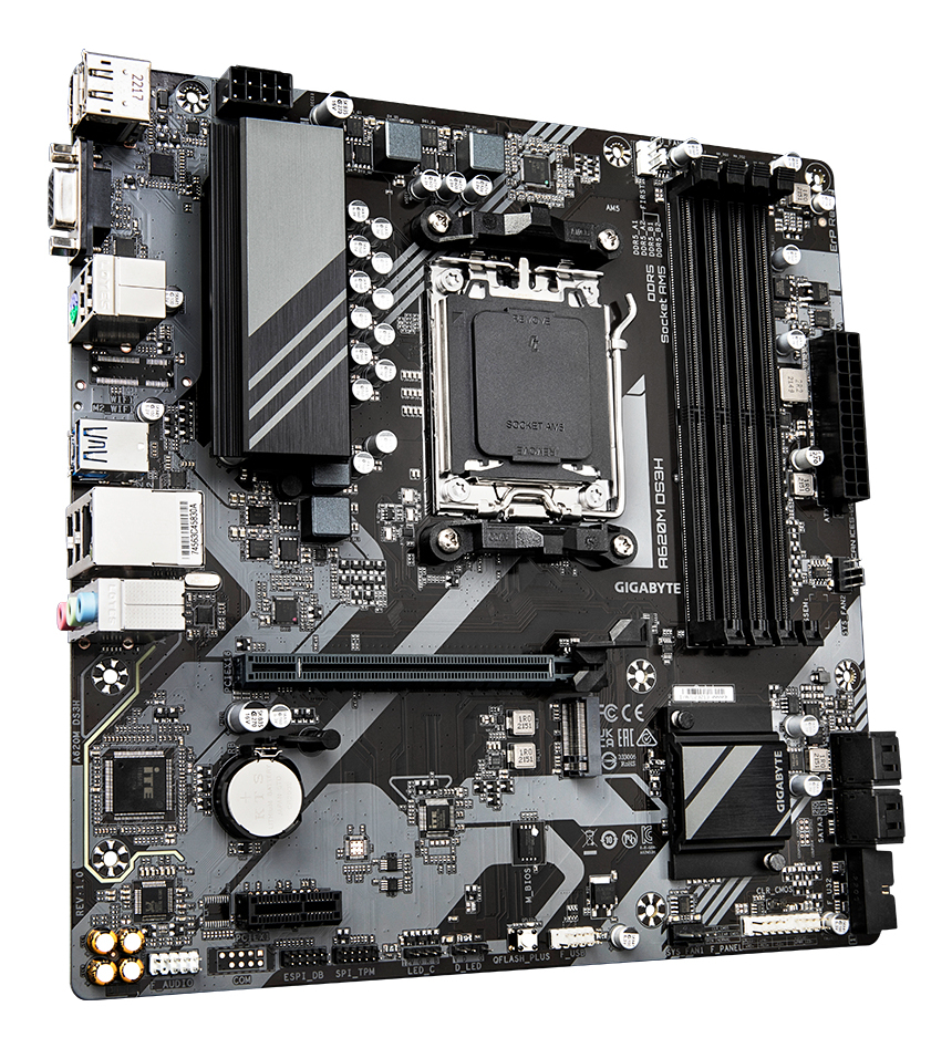 Gigabyte A620M DS3H - 1.0 - Motherboard - micro ATX - Socket AM5 - AMD A620 Chipsatz, Ansicht 4