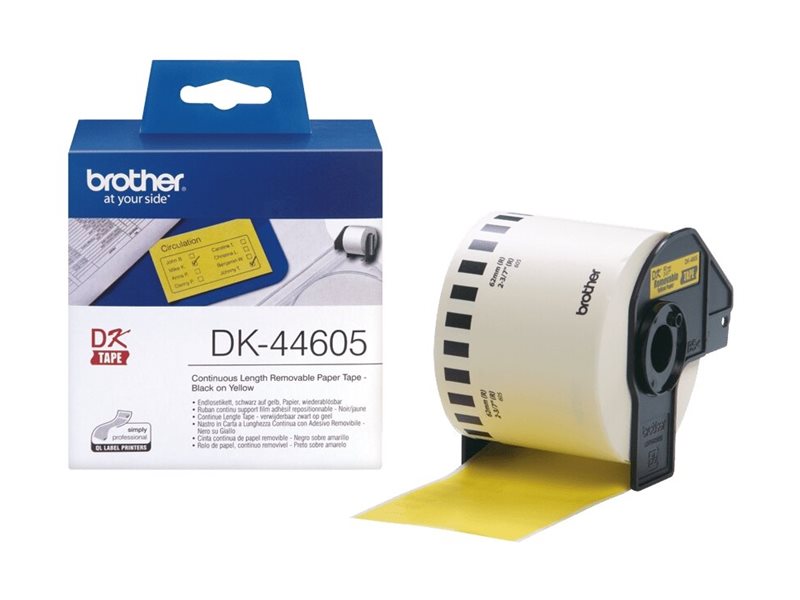 Brother DK44605 - Entfernbarer Klebstoff - Gelb - Rolle (6,2 cm x 30,5 m), Ansicht 3