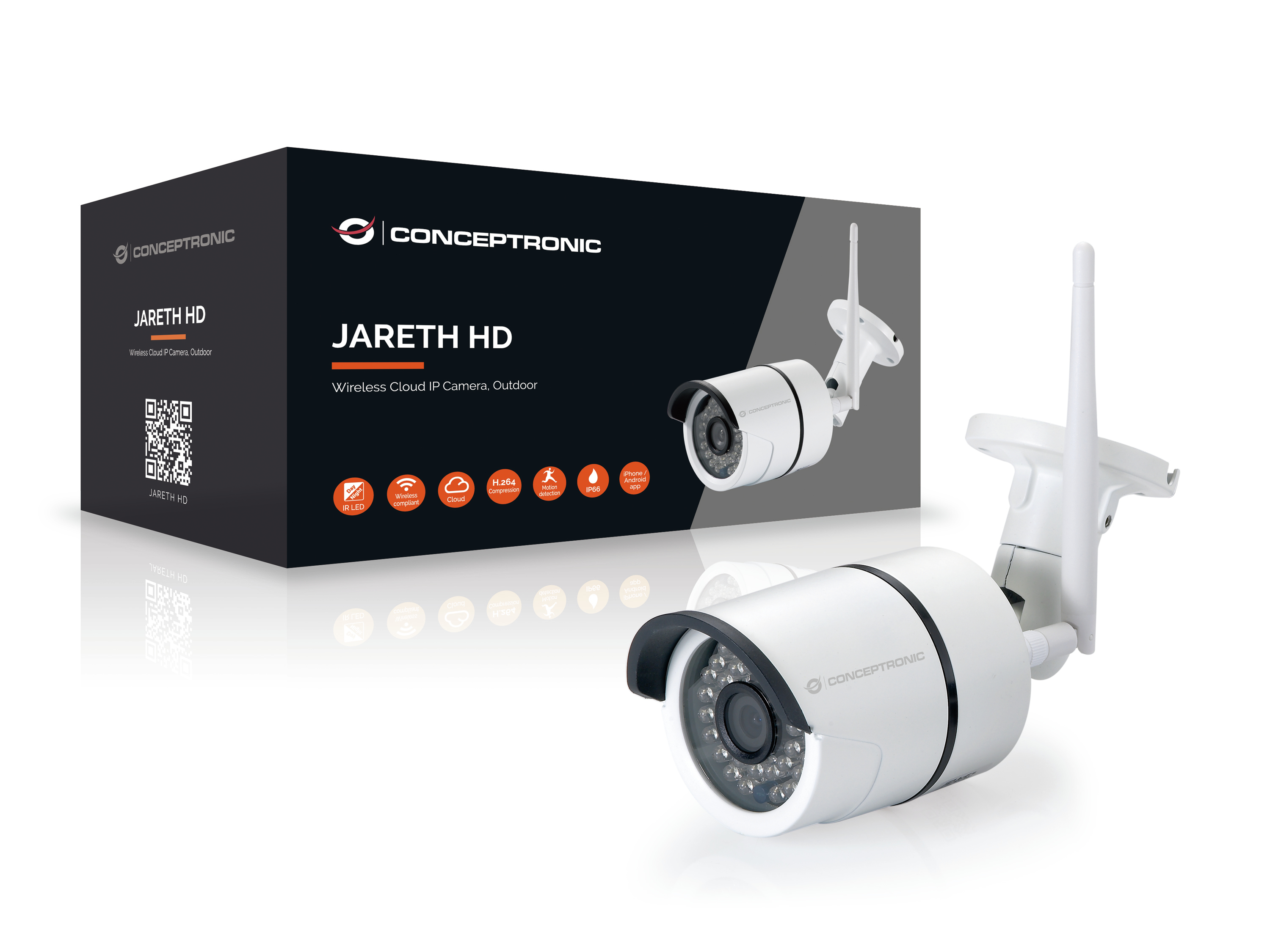 Conceptronic JARETH HD Wireless Cloud IP Camera - Netzwerk-Überwachungskamera - Außenbereich - wetterfest - Farbe, Ansicht 3
