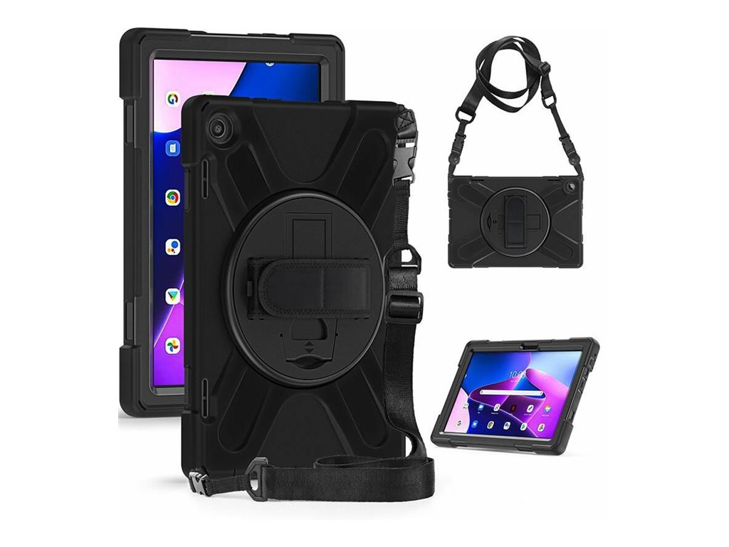 eSTUFF AUSTIN - Hintere Abdeckung für Lenovo Tab M10 Plus (3rd Gen) - Silikon, Polycarbonat - Schwarz - 10.1, Ansicht 3
