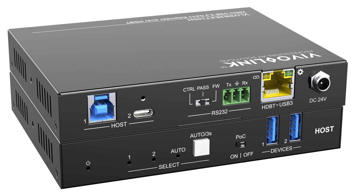 VivoLink 100m USB 3.2 Gen1 Extender over HDBT Host, Ansicht 2